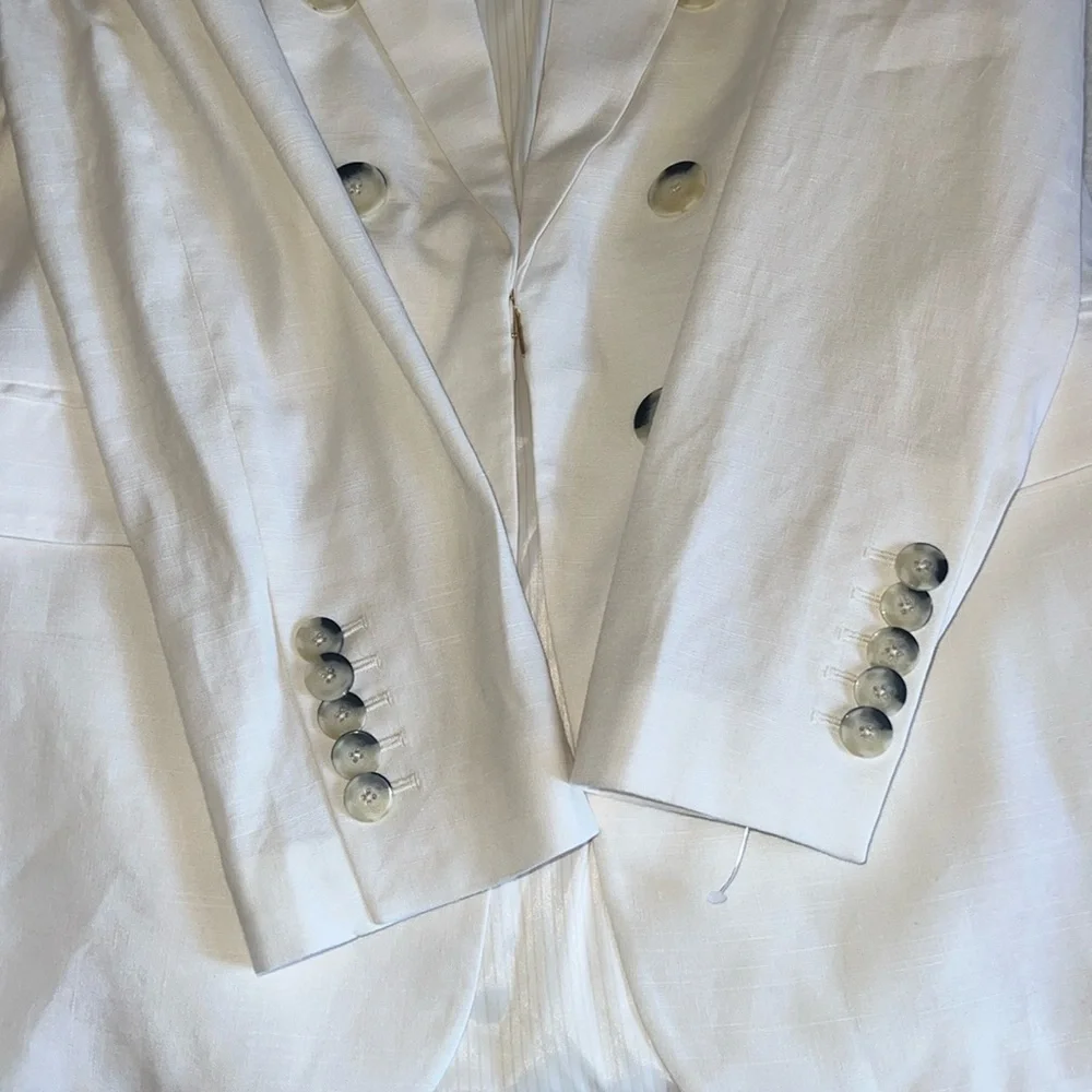 Veronica Beard Bexley Stretch-Linen Dickey Jacket - Size 10 - Picture 7 of 13